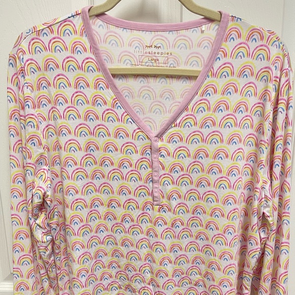 Little Sleepies Longsleeve Rainbow Pajama Top - Picture 2 of 9
